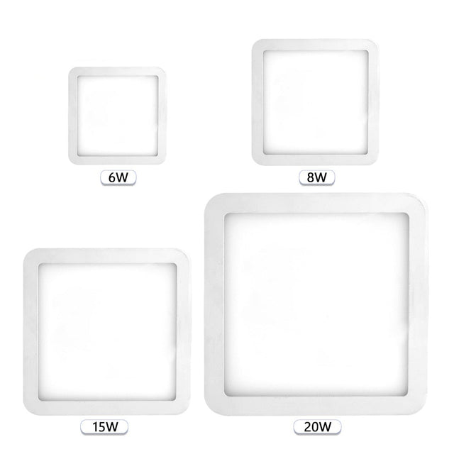 Ultra Bright 6W 8W 15W 20W Led Ceiling Recessed Downlight Round/Square Panel light 1800Lm Led Panel Bulb Lamp Light Cool White