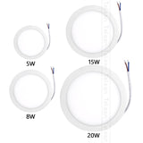 Ultra Bright 6W 8W 15W 20W Led Ceiling Recessed Downlight Round/Square Panel light 1800Lm Led Panel Bulb Lamp Light Cool White