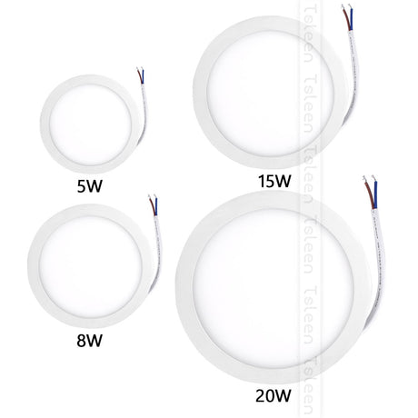 Ultra Bright 6W 8W 15W 20W Led Ceiling Recessed Downlight Round/Square Panel light 1800Lm Led Panel Bulb Lamp Light Cool White