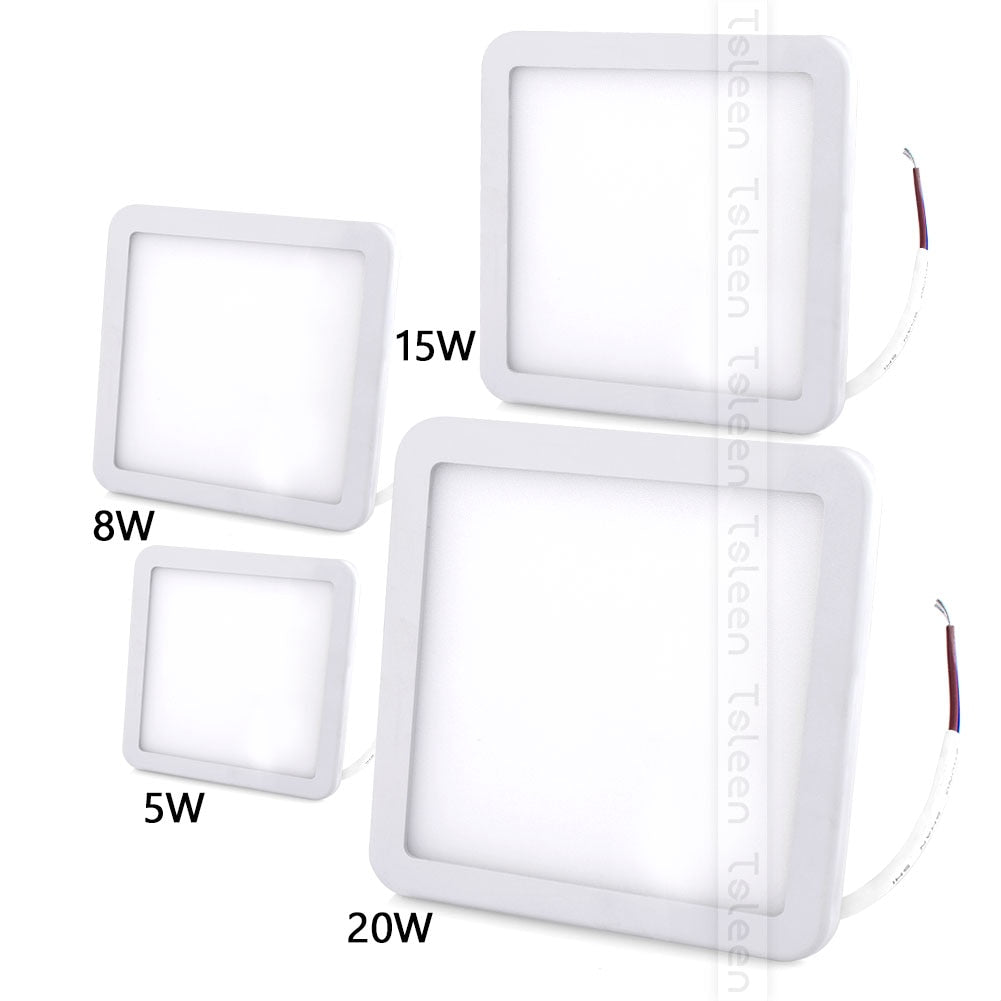 Ultra Bright 6W 8W 15W 20W Led Ceiling Recessed Downlight Round/Square Panel light 1800Lm Led Panel Bulb Lamp Light Cool White