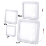 Ultra Bright 6W 8W 15W 20W Led Ceiling Recessed Downlight Round/Square Panel light 1800Lm Led Panel Bulb Lamp Light Cool White