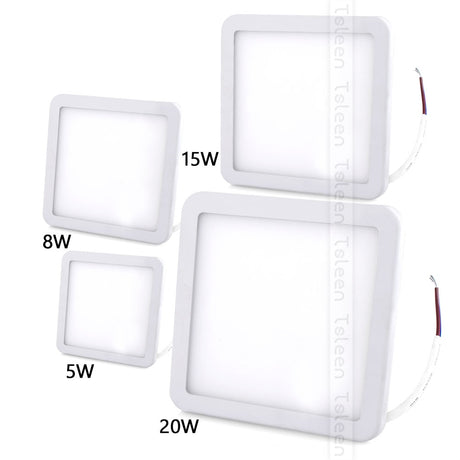 Ultra Bright 6W 8W 15W 20W Led Ceiling Recessed Downlight Round/Square Panel light 1800Lm Led Panel Bulb Lamp Light Cool White