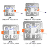 Ultra Bright 6W 8W 15W 20W Led Ceiling Recessed Downlight Round/Square Panel light 1800Lm Led Panel Bulb Lamp Light Cool White