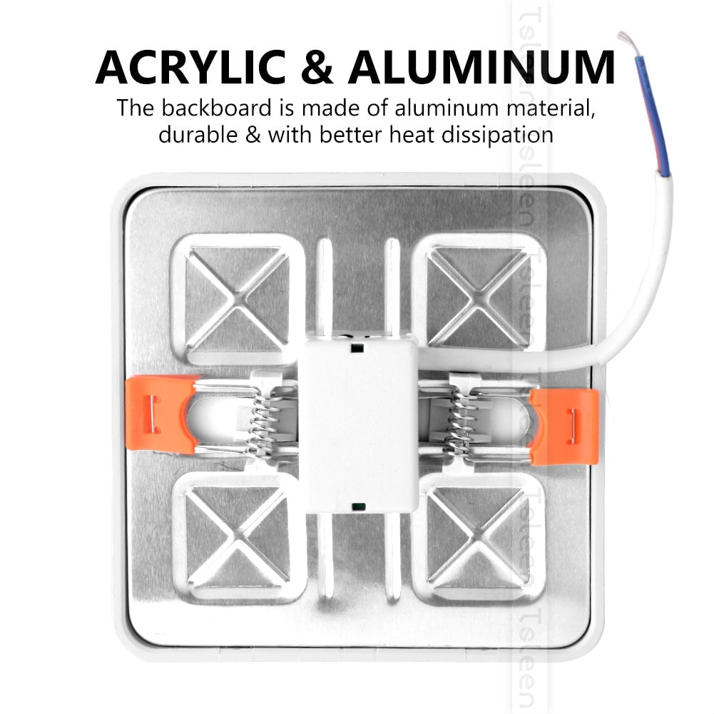 Ultra Bright 6W 8W 15W 20W Led Ceiling Recessed Downlight Round/Square Panel light 1800Lm Led Panel Bulb Lamp Light Cool White