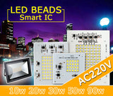 SMD LED Lamps Chip 220V Smart IC 10W 20W 30W 50W 90W LED Chip Bulb For Outdoor FloodLight Cold/Warm White