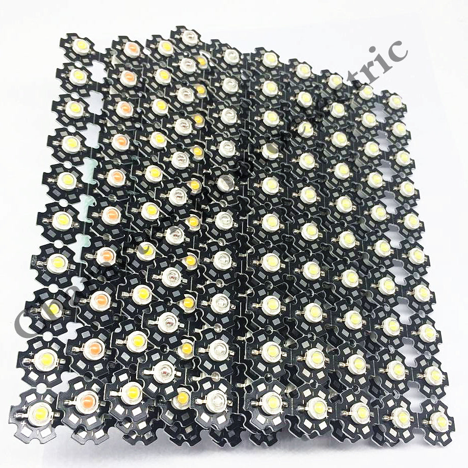 50pcs 1W 3W High Power warm white/cool white /natural white/red/green/Blue/Royal blue/660/UV/IR850/940 LED with 20mm star pcb