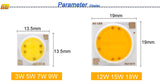 LED COB Lamp Chip 18W 15W 12W 9W 7W 5W 3W 220V 240V Input Smart IC Driver Fit For DIY Floodlight Spotlight Cold White Warm white