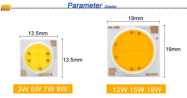 LED COB Lamp Chip 18W 15W 12W 9W 7W 5W 3W 220V 240V Input Smart IC Driver Fit For DIY Floodlight Spotlight Cold White Warm white