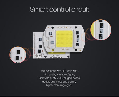 COB LED Chip 220V 50W 30W 20W 10W LED Matrix For Projectors Beads Cob Chip Spotlight for DIY Flood Light Outdoor Chip Lamp