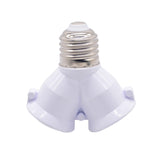 White Color 1Pcs Fireproof Material Converter Socket Conversion Light Bulb Base E27 To 2 E27 Lamp Holder Converter
