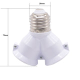 White Color 1Pcs Fireproof Material Converter Socket Conversion Light Bulb Base E27 To 2 E27 Lamp Holder Converter