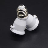 White Color 1Pcs Fireproof Material Converter Socket Conversion Light Bulb Base E27 To 2 E27 Lamp Holder Converter