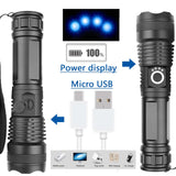 LED flashlight Cree xhp50 USB charging Stretch zoom Shock Resistant Powerful power 18650 or 26650 rechargeable flashlight torch