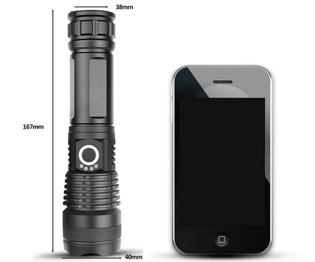 LED flashlight Cree xhp50 USB charging Stretch zoom Shock Resistant Powerful power 18650 or 26650 rechargeable flashlight torch