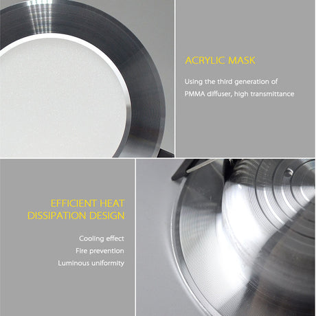 LED Downlight Ceiling silvery 3W 5W 7W 9W 12W 15W 18W Warm white/cold white Bright silver led light AC 220V 230V 240V 110V