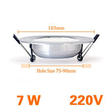 LED Downlight Ceiling silvery 3W 5W 7W 9W 12W 15W 18W Warm white/cold white Bright silver led light AC 220V 230V 240V 110V