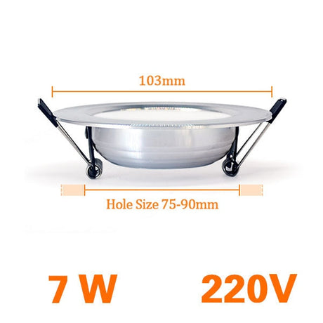LED Downlight Ceiling silvery 3W 5W 7W 9W 12W 15W 18W Warm white/cold white Bright silver led light AC 220V 230V 240V 110V