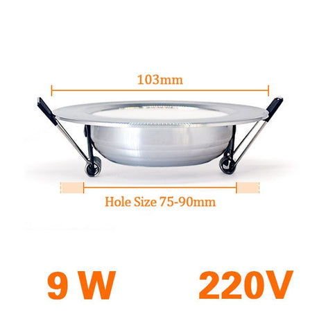 LED Downlight Ceiling silvery 3W 5W 7W 9W 12W 15W 18W Warm white/cold white Bright silver led light AC 220V 230V 240V 110V