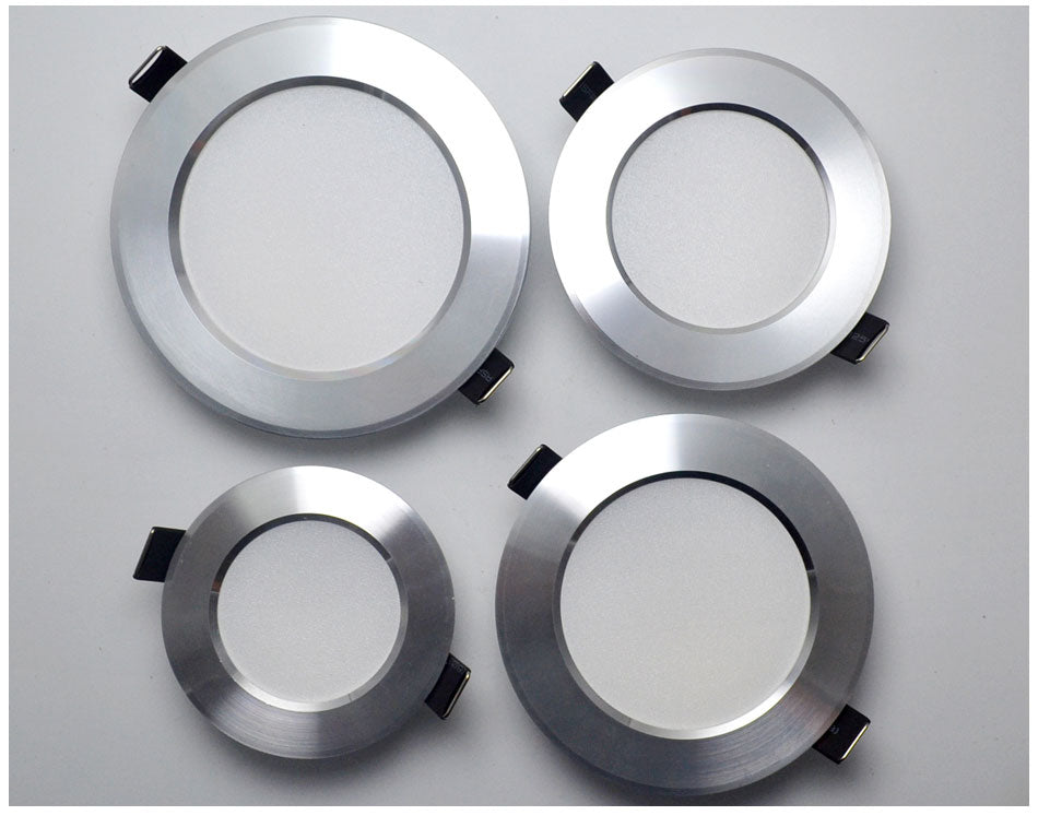 LED Downlight Ceiling silvery 3W 5W 7W 9W 12W 15W 18W Warm white/cold white Bright silver led light AC 220V 230V 240V 110V