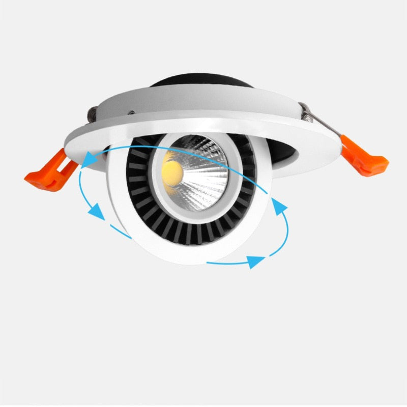 QLTEG Dimmable LED Downlight 5w 7w 10w Recessed Ceiling Lamp 360 Degree Rotation spot lights AC 110v 220V Indoor LED Bulb 4000K