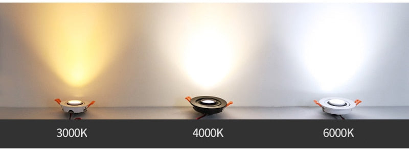 QLTEG Dimmable LED Downlight 5w 7w 10w Recessed Ceiling Lamp 360 Degree Rotation spot lights AC 110v 220V Indoor LED Bulb 4000K