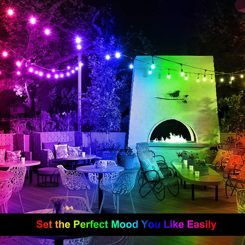 Waterproof Heavy Duty Outdoor RGB LED String lights Connectable Festoon for Party Garden Christmas Holiday Garland Cafe