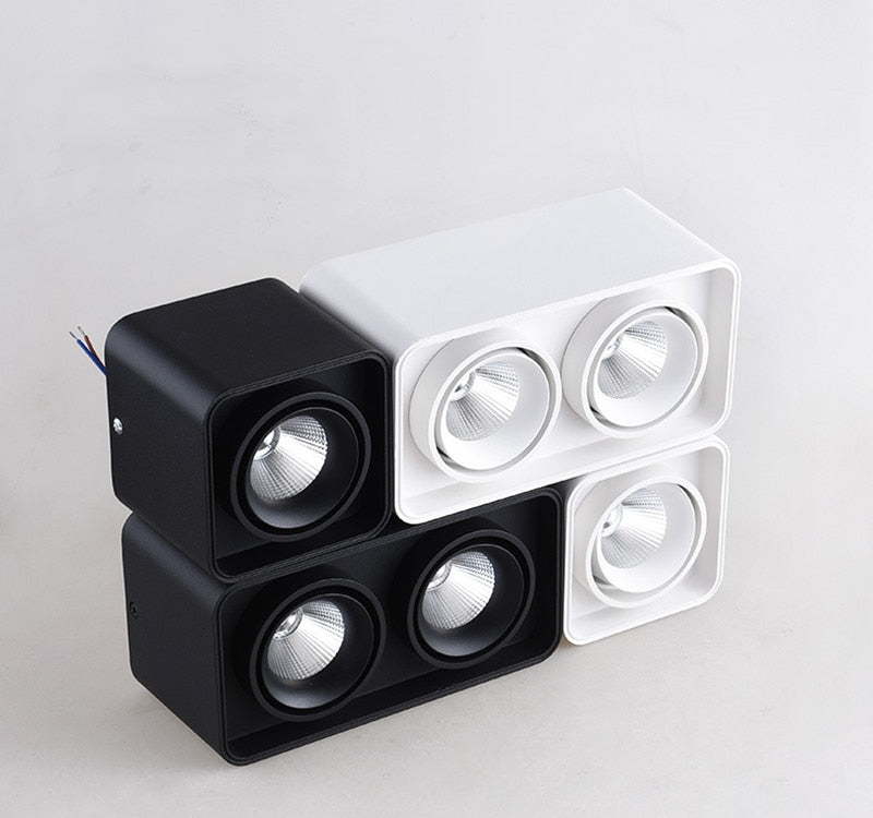 Square COB LED dimmable Downlights 10W/15W/20W/30W Surface Mounted LED Ceiling Lamps Spot Light LED Downlights AC85V-265V