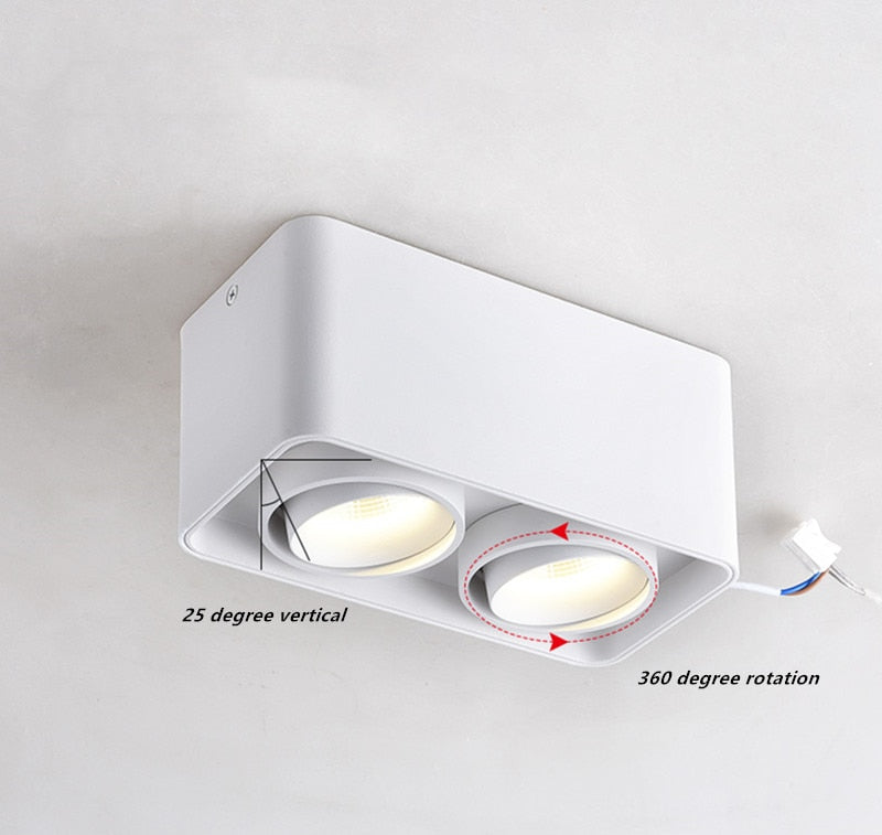 Square COB LED dimmable Downlights 10W/15W/20W/30W Surface Mounted LED Ceiling Lamps Spot Light LED Downlights AC85V-265V