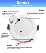 DC 12V Led Downlight 5W 9W 12W 15W 18W Led Ceiling Recessed Grid Downlight Round Recessed Light Low Voltages 12 Volts Lighting