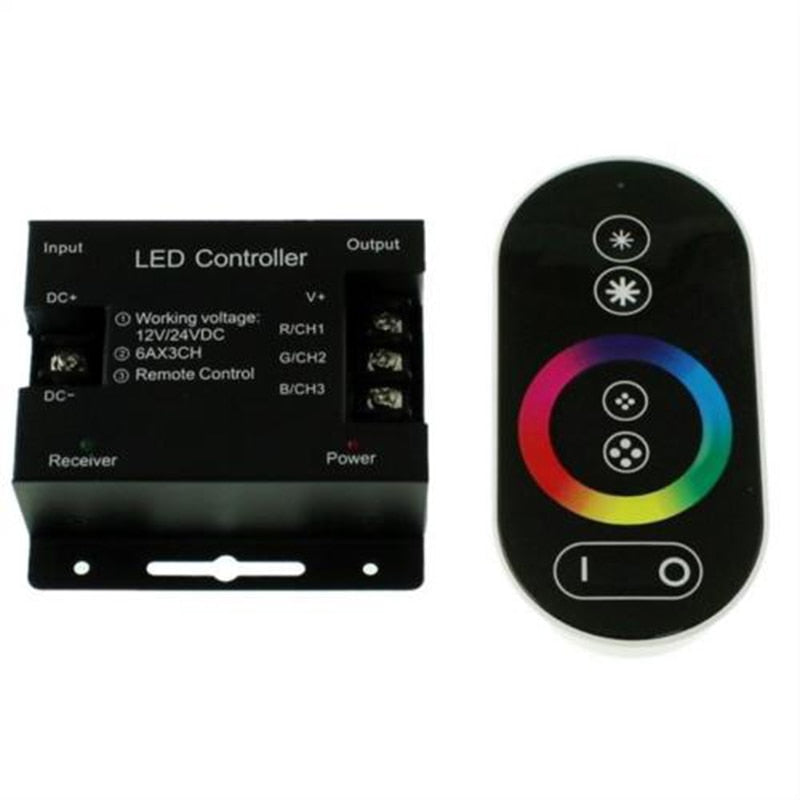 RGB RF Touch Controller Remote Schwarz + 6 Key remote Control 12 24V 18A FFYY