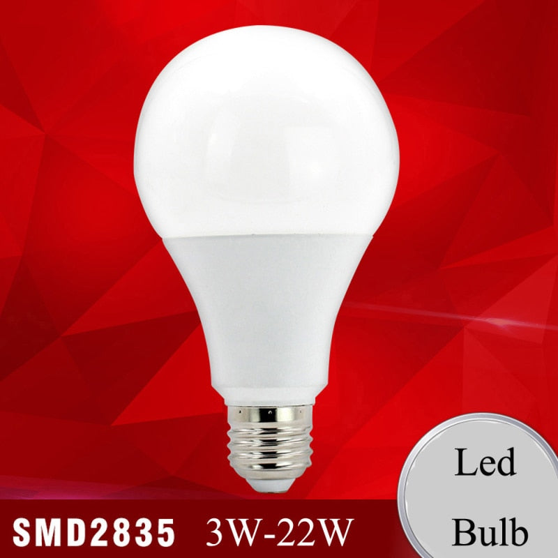 LED Lamp E27 B22 LED Bulb AC85-265V 22W 15W 9W 3W White Cold Light Lampada LED Spotlight Table Lamp Energy Saving LED Light