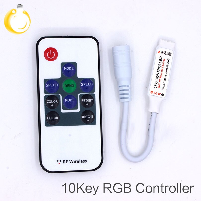 RF RGB Controller Mini RF Wireless LED Remote Controller for RGB 5050/3528 LED Lights Strips RGB RF Controller