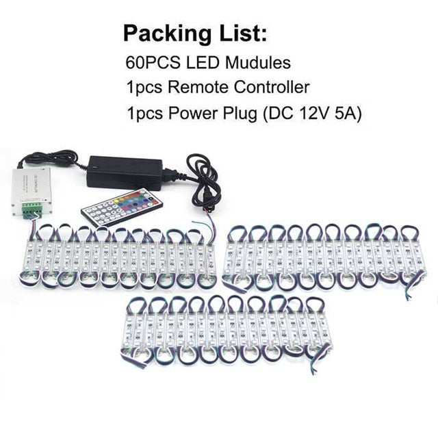 Module Light 3 LED DC12V Waterproof IP65 Light SMD 5050 LED Store Window Advertising Sign Strip Lamp Modules Lights RGB Color