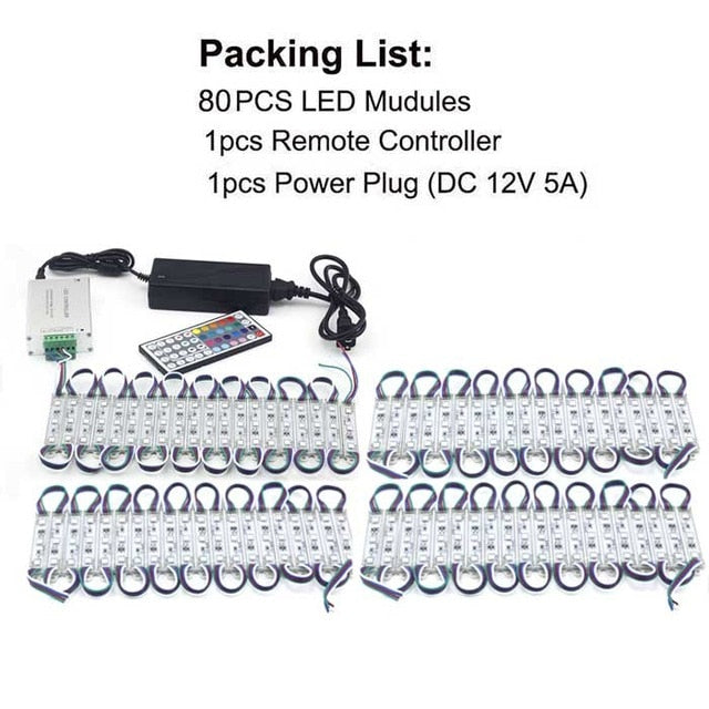 Module Light 3 LED DC12V Waterproof IP65 Light SMD 5050 LED Store Window Advertising Sign Strip Lamp Modules Lights RGB Color