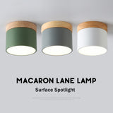 LED Downlight Dimmable 5W 12W Led Surface Mounted Ceiling Downlight Nordic Iron+wood Spot light for indoor Foyer ,Living Room