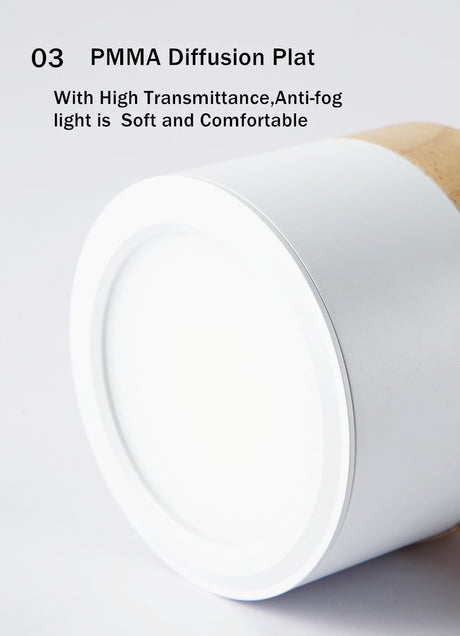 LED Downlight Dimmable 5W 12W Led Surface Mounted Ceiling Downlight Nordic Iron+wood Spot light for indoor Foyer ,Living Room