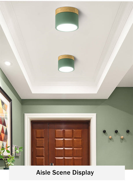 LED Downlight Dimmable 5W 12W Led Surface Mounted Ceiling Downlight Nordic Iron+wood Spot light for indoor Foyer ,Living Room