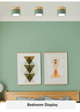 LED Downlight Dimmable 5W 12W Led Surface Mounted Ceiling Downlight Nordic Iron+wood Spot light for indoor Foyer ,Living Room