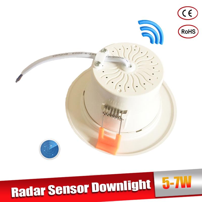 Radar Motion Sensor LED Downlight 5W 7W Recessed Ceiling Lamp 110V/220V Led Bulb for living room passage Indoor Led Spot Lamp