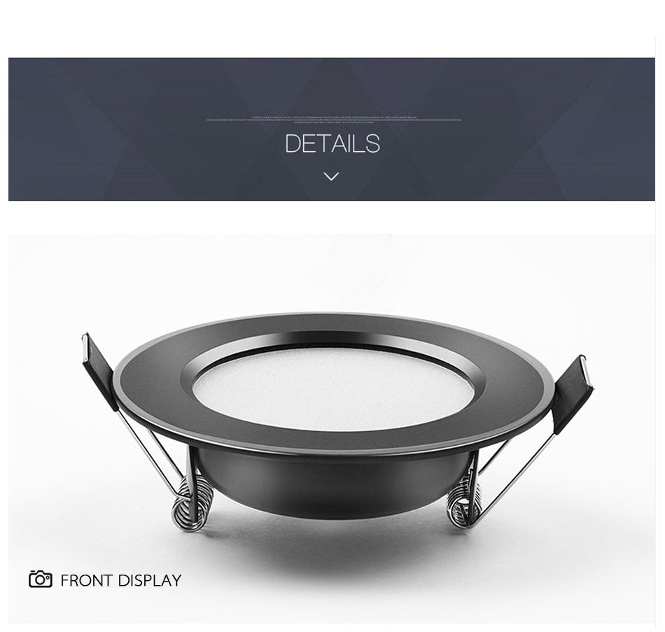 led downlight lamp Black waterproof 3w 5w 7W 9W 12W 15W led spot 220V 230V ceiling recessed downlights round led panel light