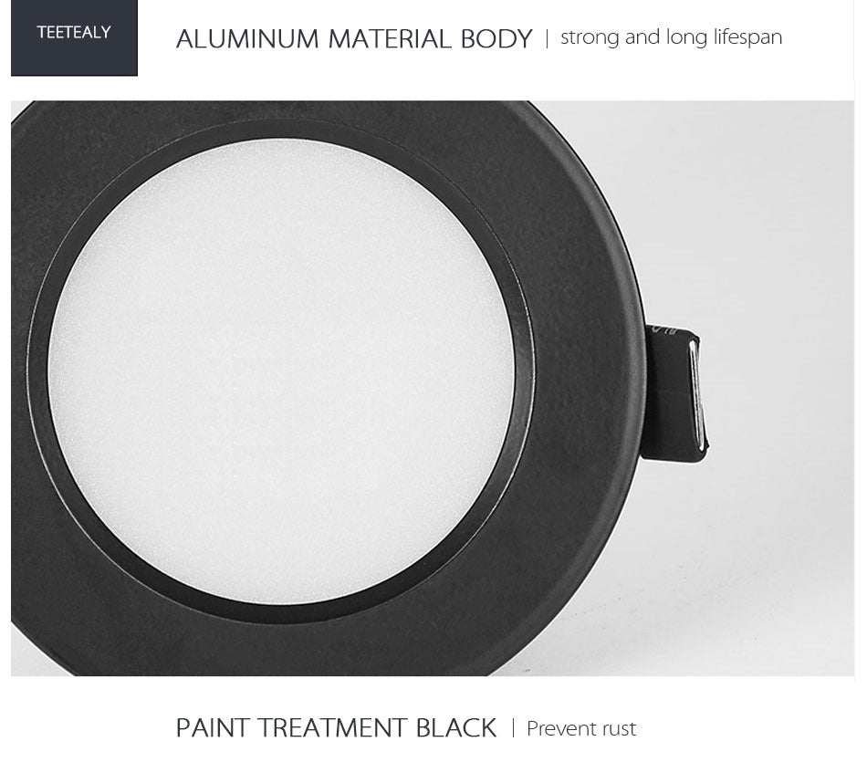 led downlight lamp Black waterproof 3w 5w 7W 9W 12W 15W led spot 220V 230V ceiling recessed downlights round led panel light