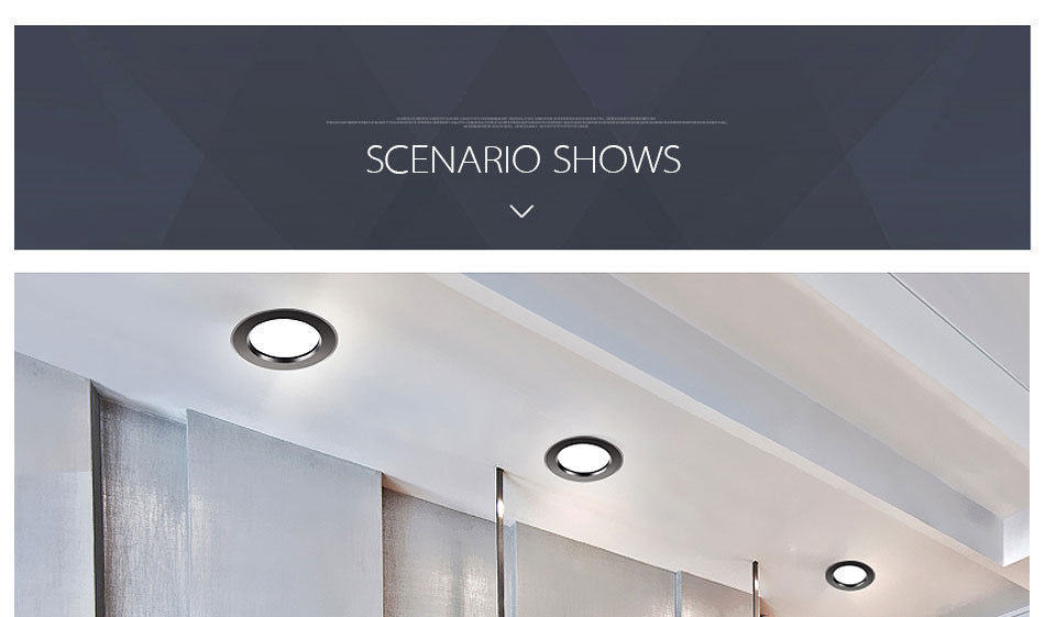 led downlight lamp Black waterproof 3w 5w 7W 9W 12W 15W led spot 220V 230V ceiling recessed downlights round led panel light