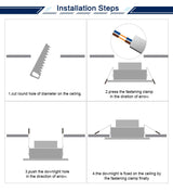 LED Downlight Natural Color Recessed Kitchen Bathroom Lamp 220V 230V 5W 7W 9W 12W LED Down Lights Warm Cool White