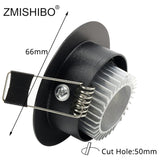 ZMISHIBO LED Downlights 50-55mm Cut Hole 3W 110V-240V White Silver Black 3000K 6000K Living Room Recessed Ceiling Spot Lamp CE