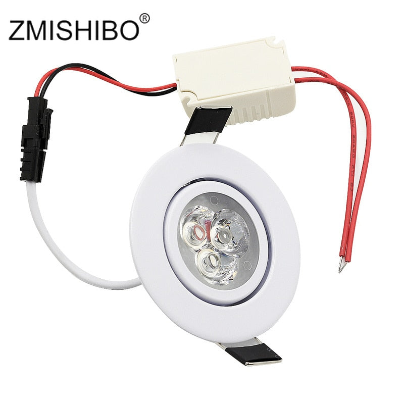 ZMISHIBO LED Downlights 50-55mm Cut Hole 3W 110V-240V White Silver Black 3000K 6000K Living Room Recessed Ceiling Spot Lamp CE