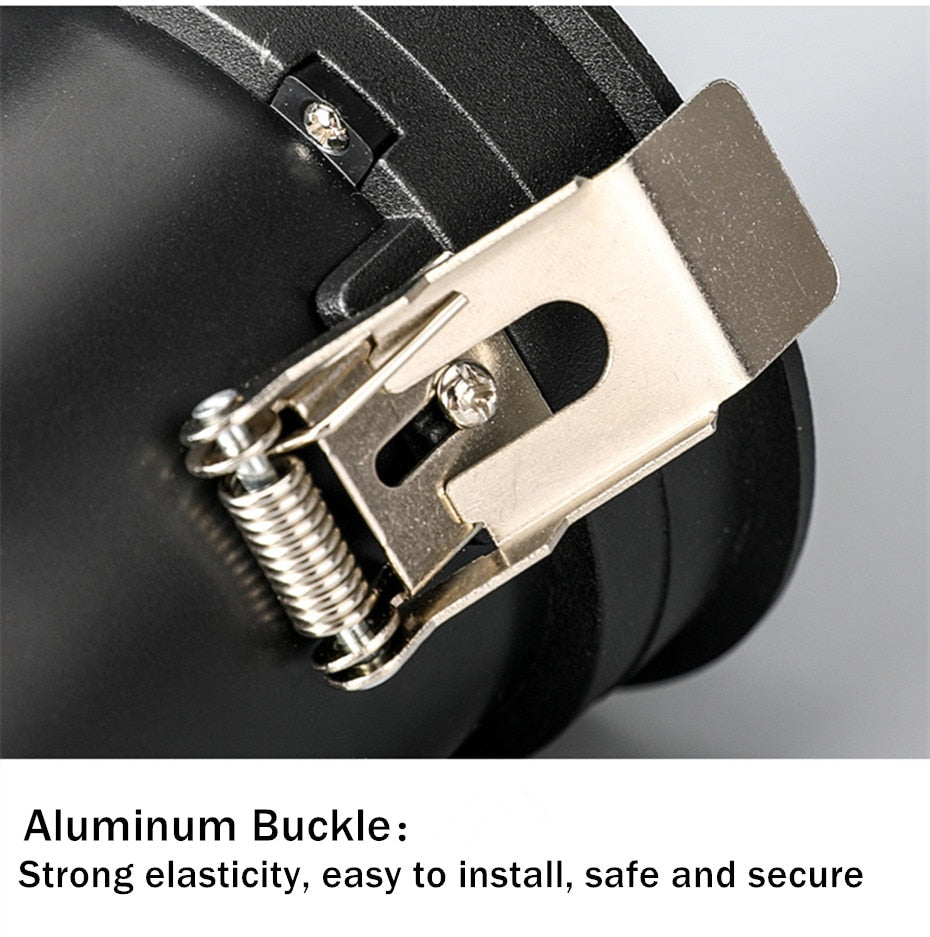 DBF Stretchable Recessed Ceiling Downlight 7W 10W 12W Black/White 360° Degree Rotatable 3000K/4000K/6000K Ceiling Spot Light