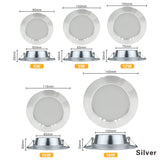 LED Downlight Ceiling silvery 5W 9W 12W 15W 18W Warm white/Cold white Led Light AC 220V 230V 240V