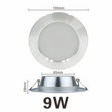 LED Downlight Ceiling silvery 5W 9W 12W 15W 18W Warm white/Cold white Led Light AC 220V 230V 240V