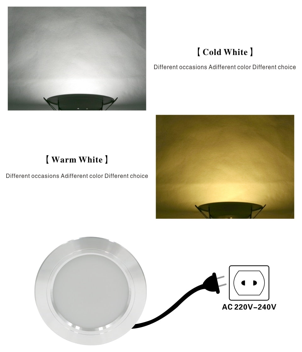 LED Downlight Ceiling silvery 5W 9W 12W 15W 18W Warm white/Cold white Led Light AC 220V 230V 240V