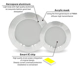 LED Downlight Ceiling silvery 5W 9W 12W 15W 18W Warm white/Cold white Led Light AC 220V 230V 240V